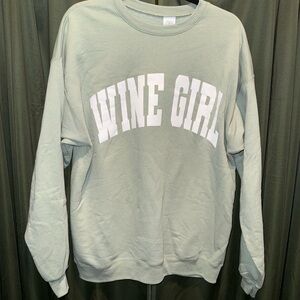 Zara Sage Green 'Wine Girl' Sweatshirt